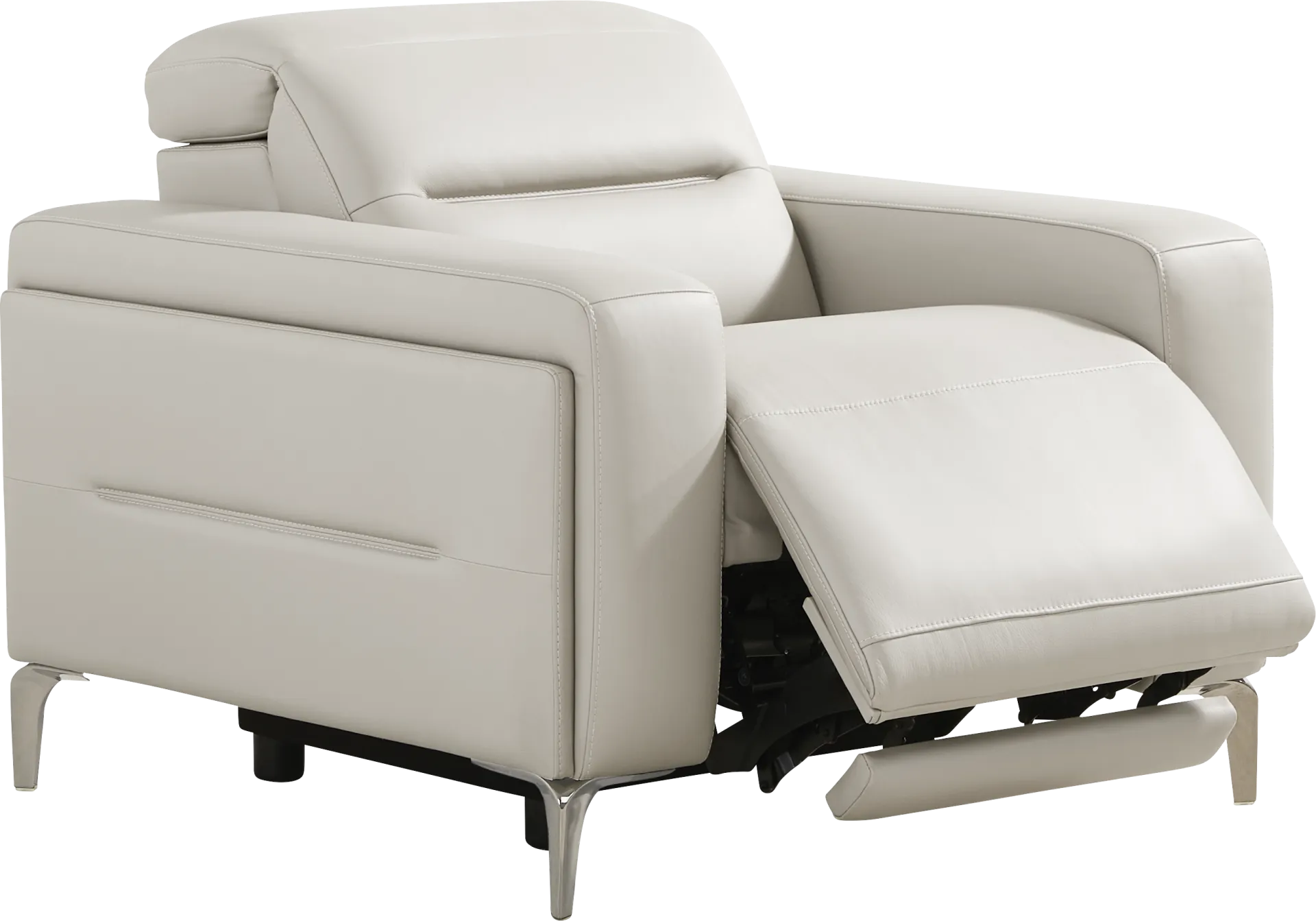 Amalfi Gray Leather 9 Pc Dual Power Reclining Living Room - Image 14