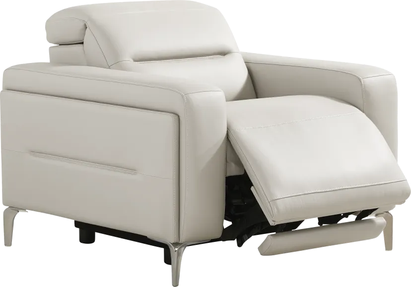Amalfi Gray Leather Dual Power Recliner