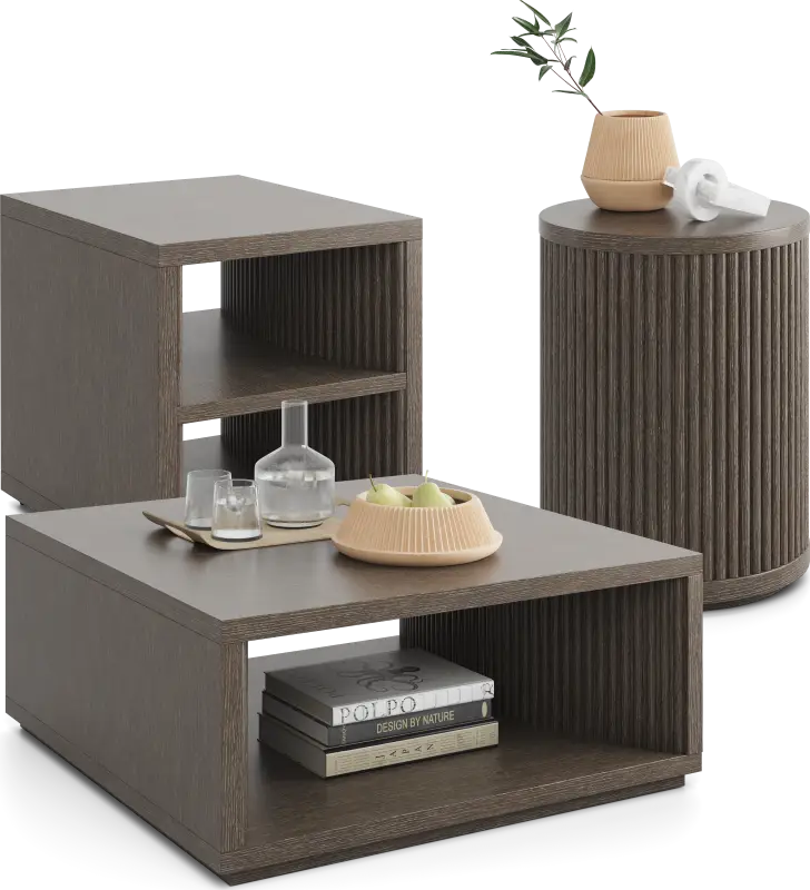 Eastchester Brown 3 Pc Table Set