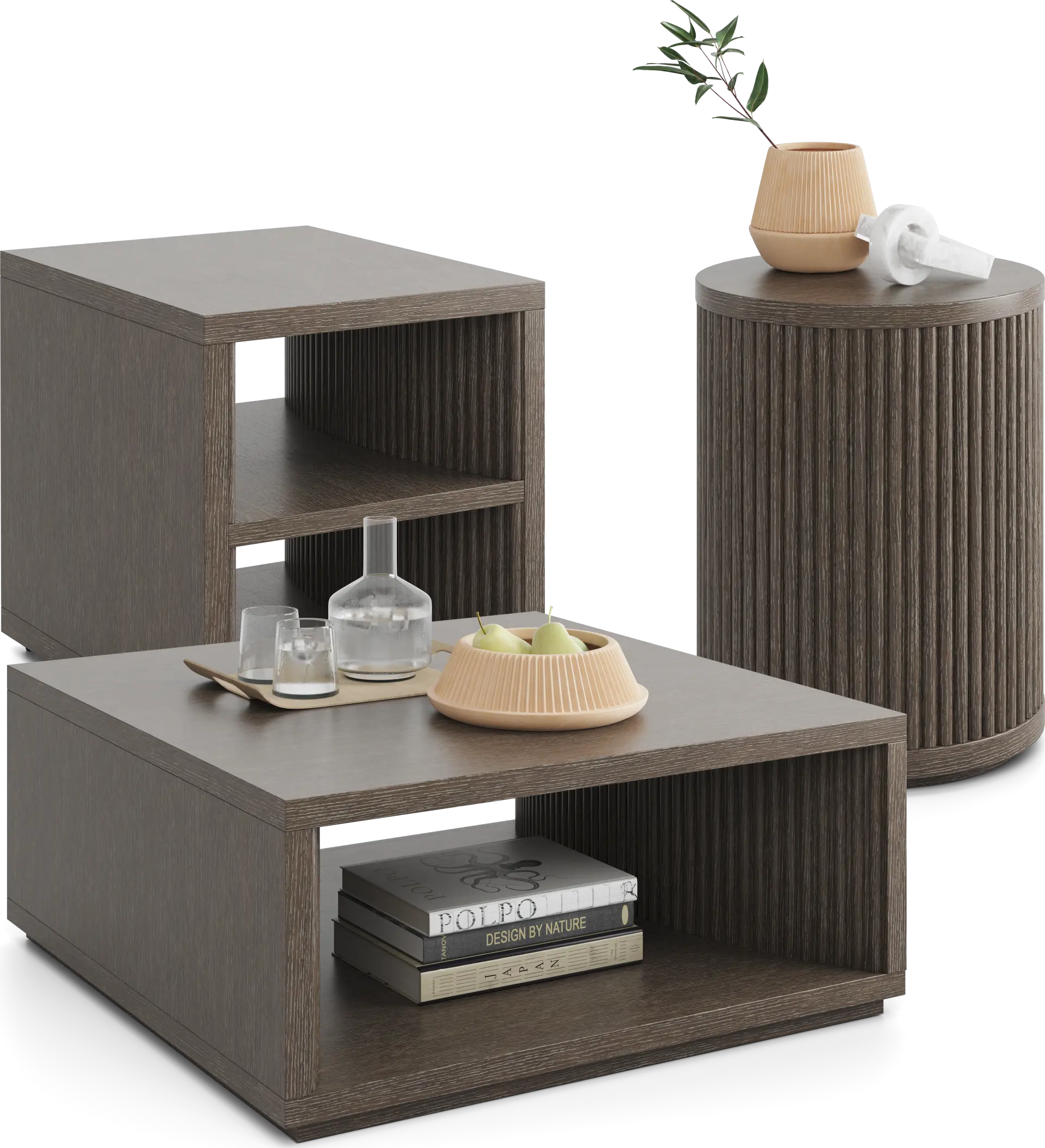 Eastchester Brown 3 Pc Table Set