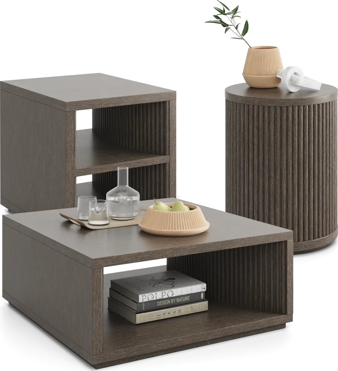 Eastchester Brown 3 Pc Table Set