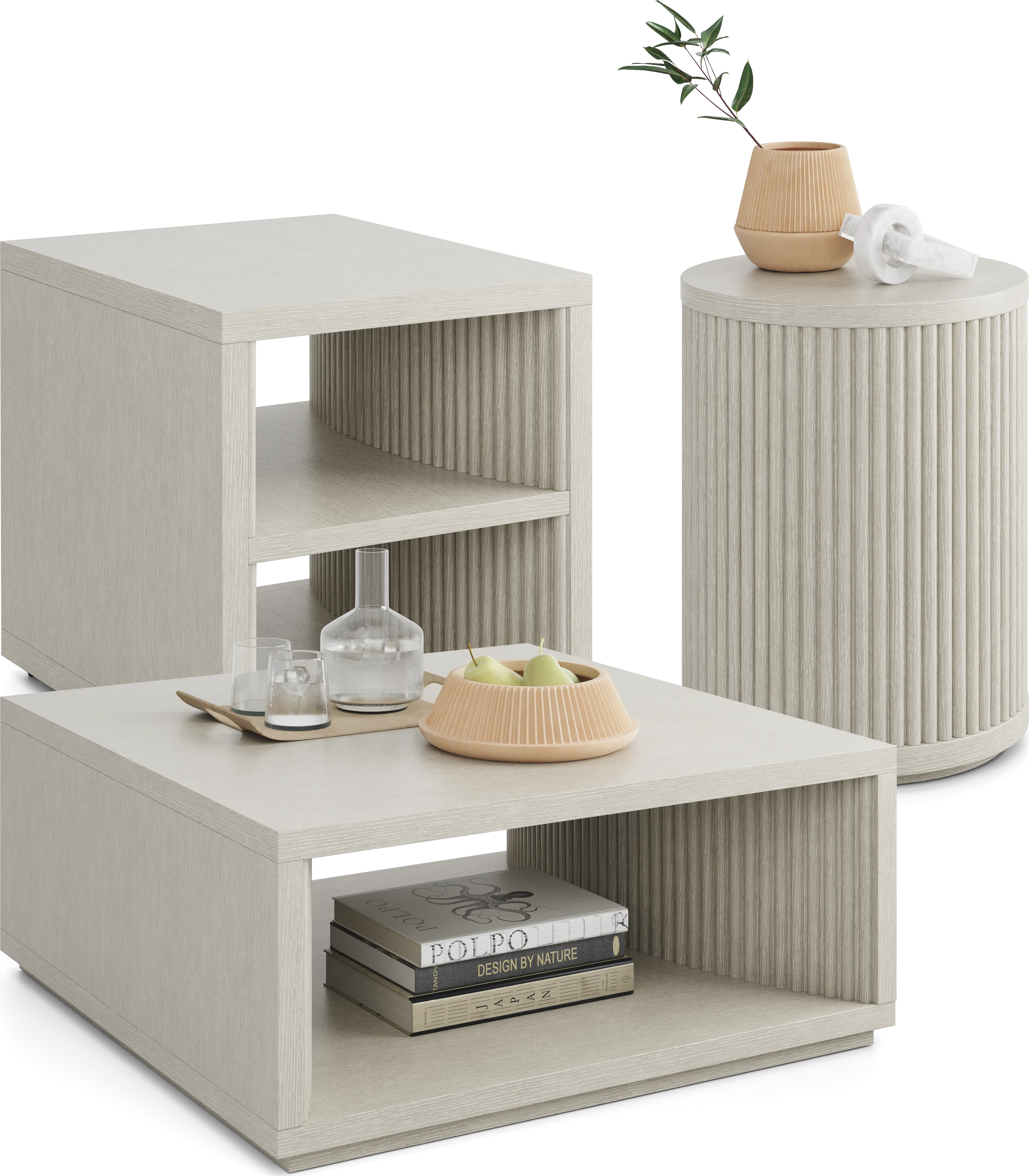 Eastchester White 3 Pc Table Set - Thumbnail - Image 1