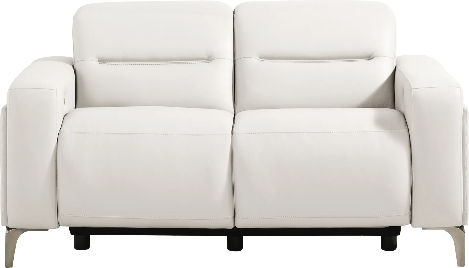 Amalfi White Leather 9 Pc Dual Power Reclining Living Room - Image 10