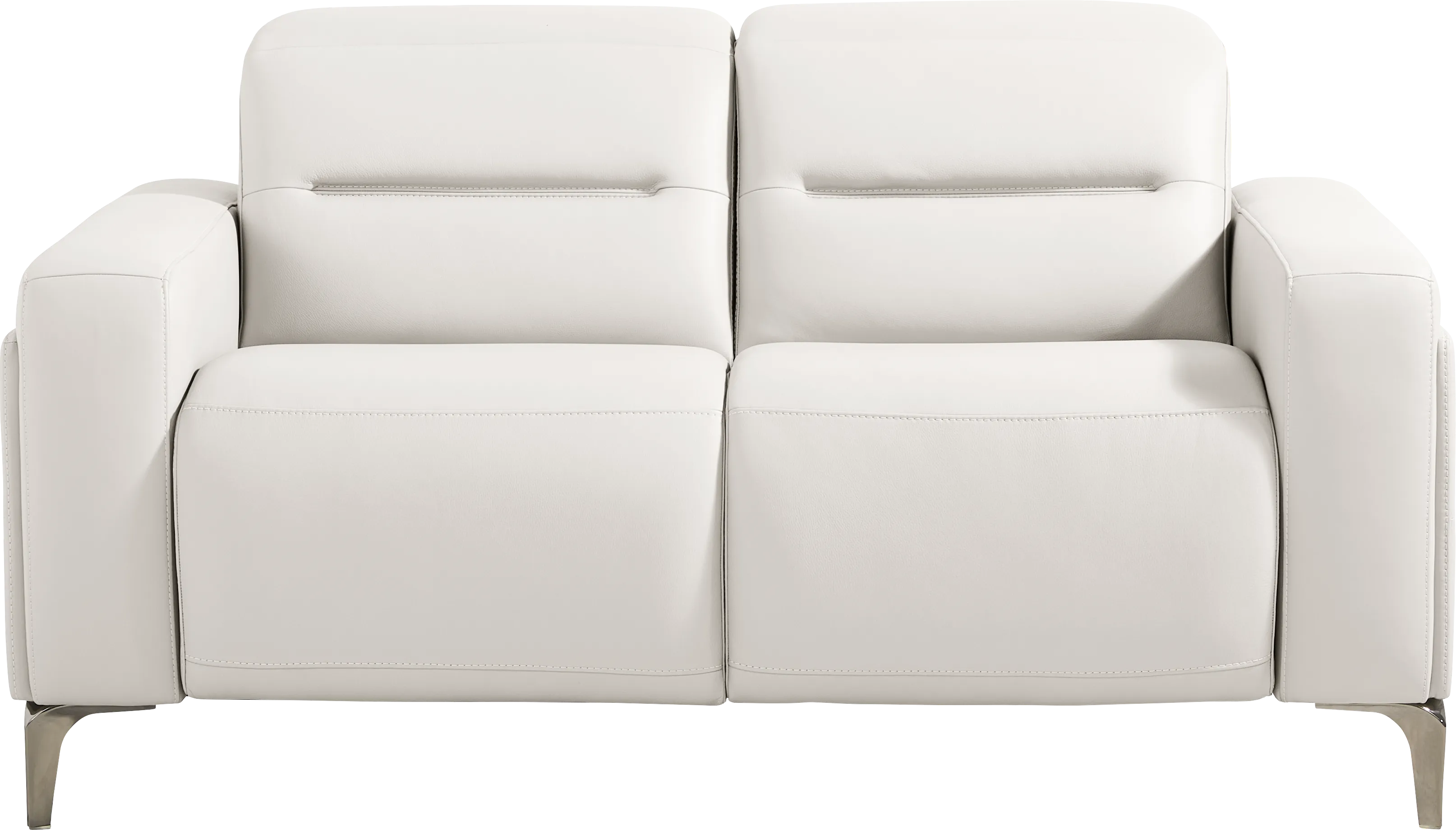 Amalfi White Leather Loveseat - Thumbnail - Image 1
