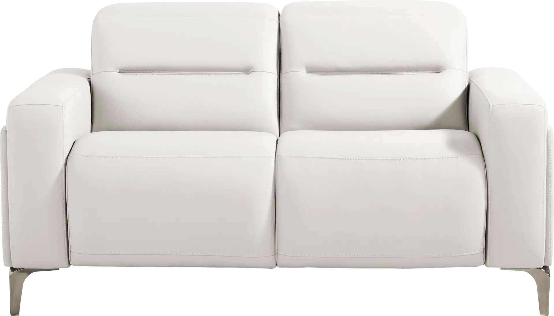 Amalfi White Leather Loveseat