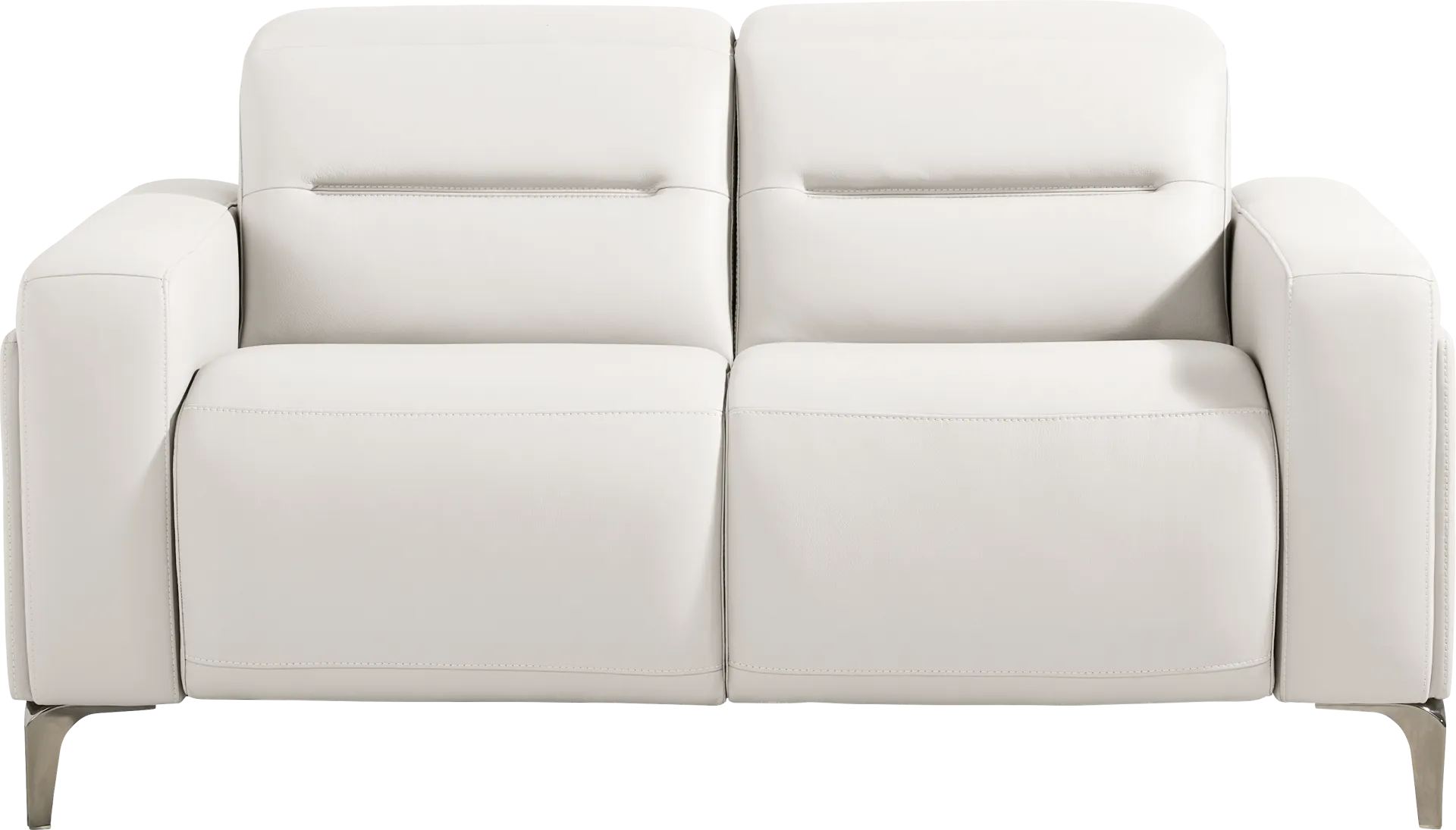 Amalfi White Leather Loveseat - Image 1