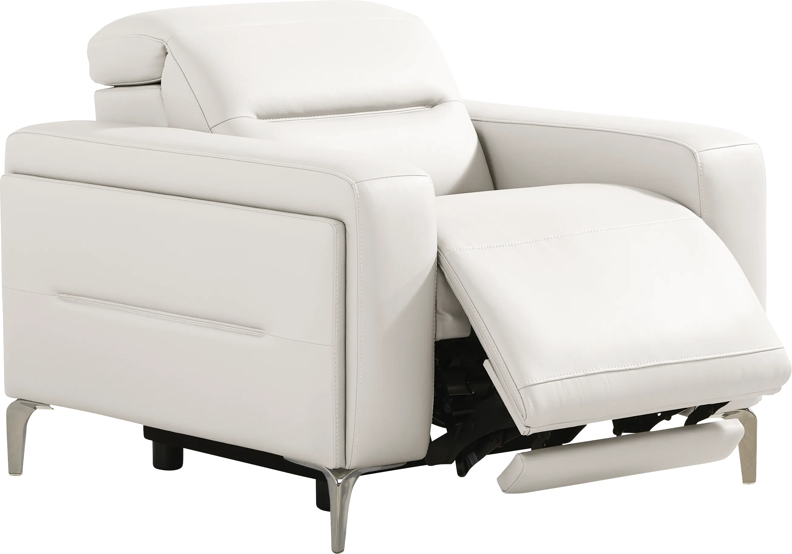 Amalfi White Leather 9 Pc Dual Power Reclining Living Room - Thumbnail - Image 15