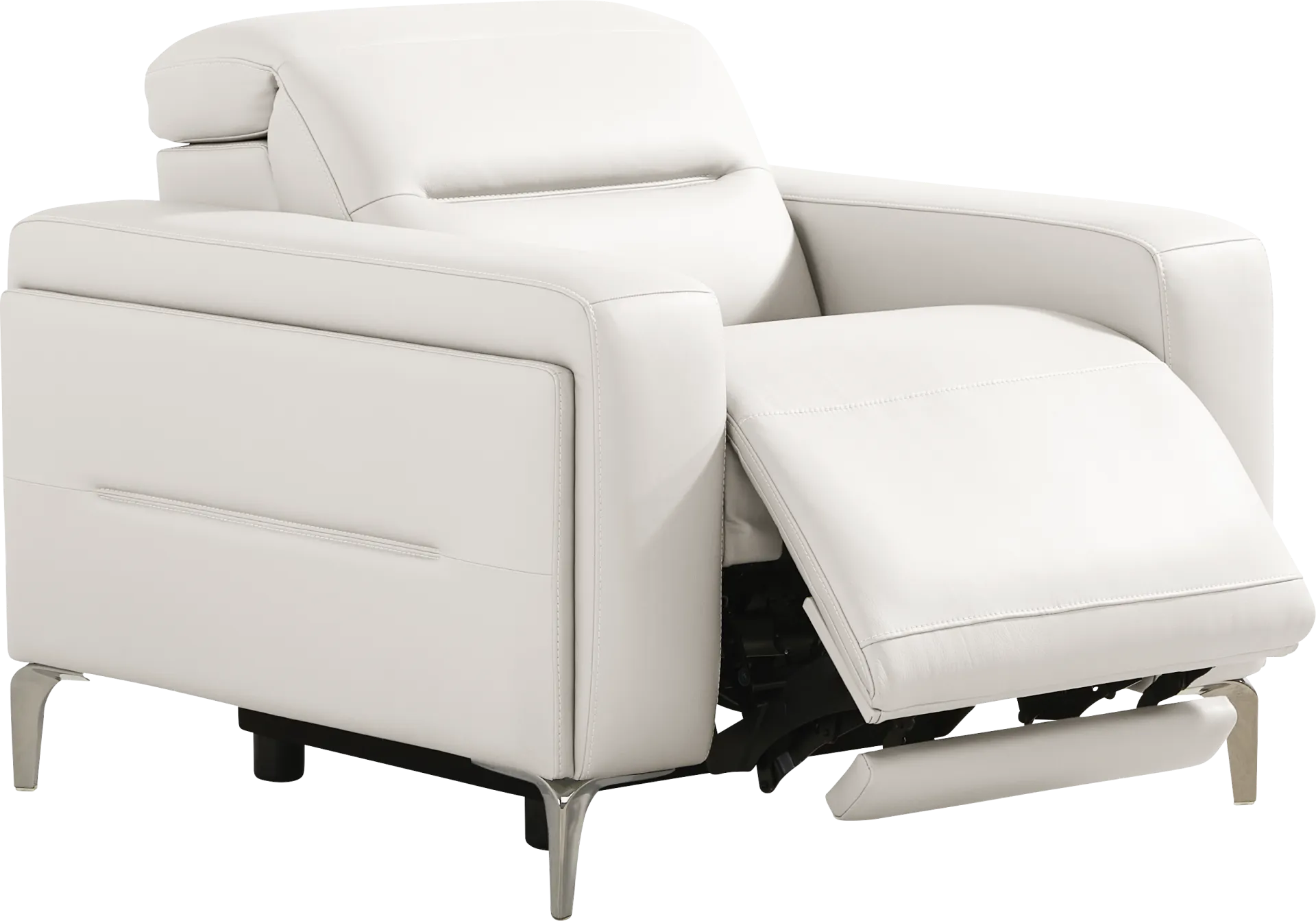 Amalfi White Leather 9 Pc Dual Power Reclining Living Room - Image 15