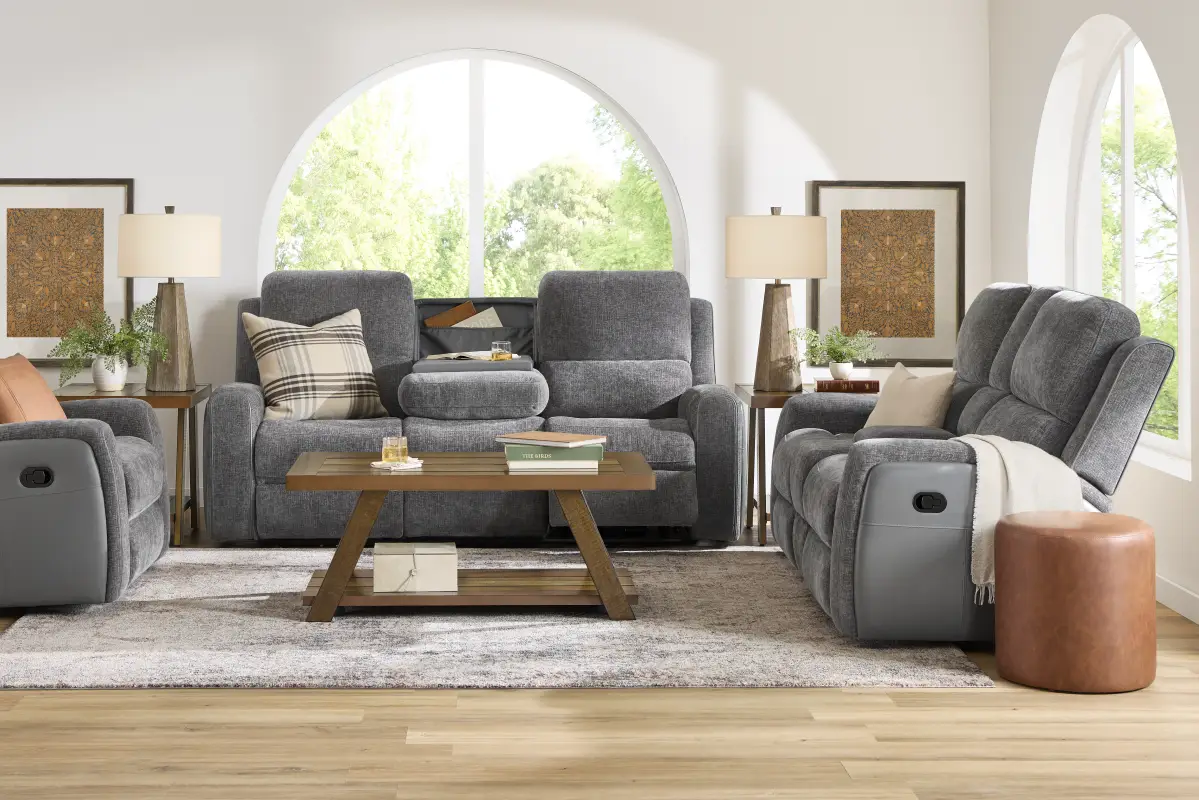 Harrison Charcoal 5 Pc Reclining Living Room