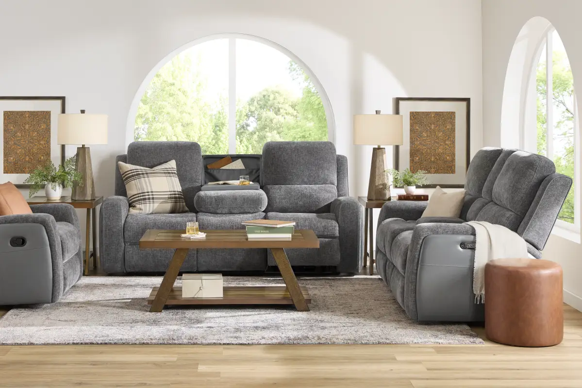 Harrison Charcoal 2 Pc Dual Power Reclining Living Room
