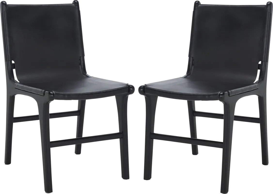 Sunlants Black Side Chairs, Set of 2