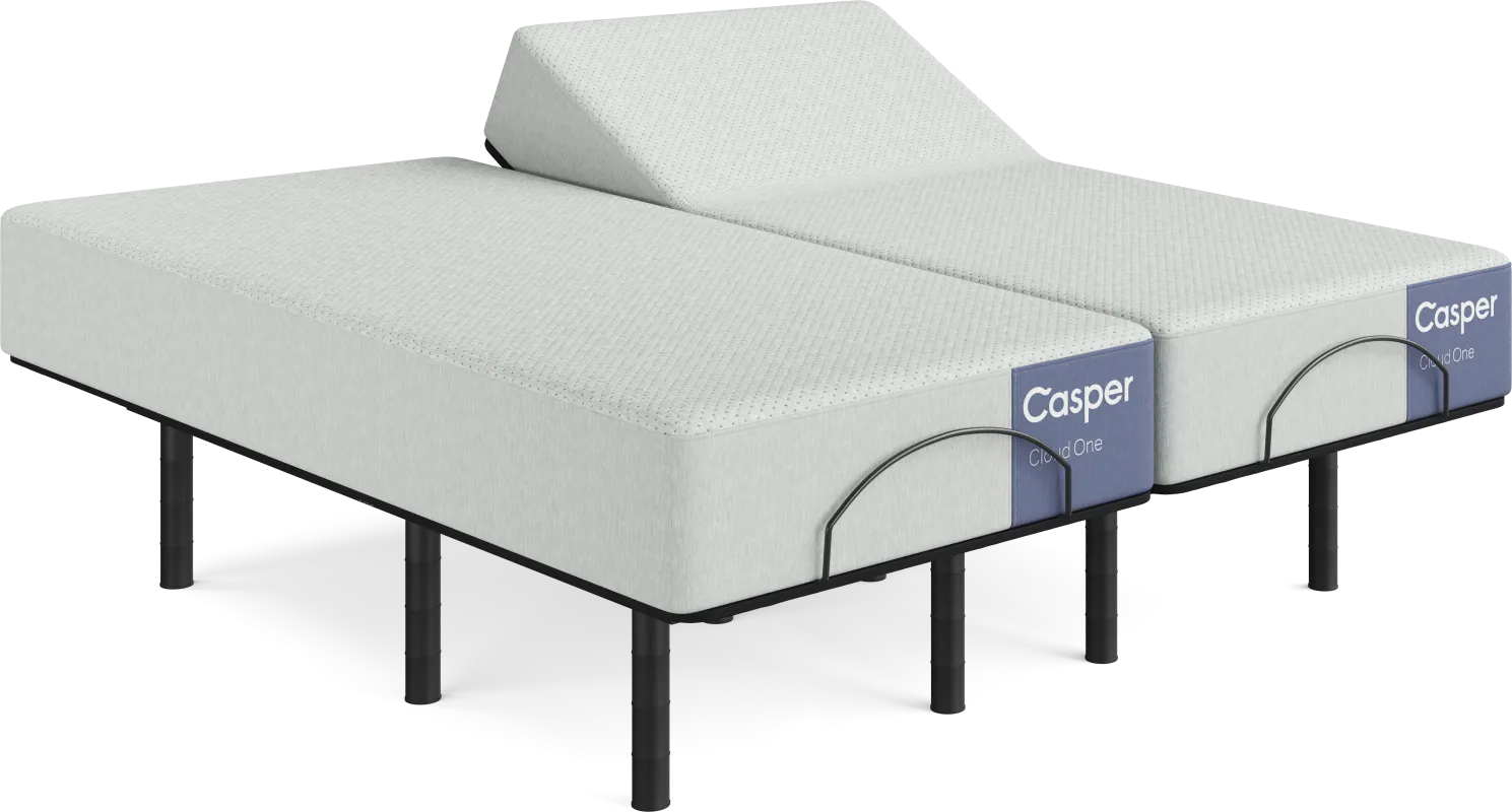 Casper Cloud One Split King Mattress with Head Up Only Base