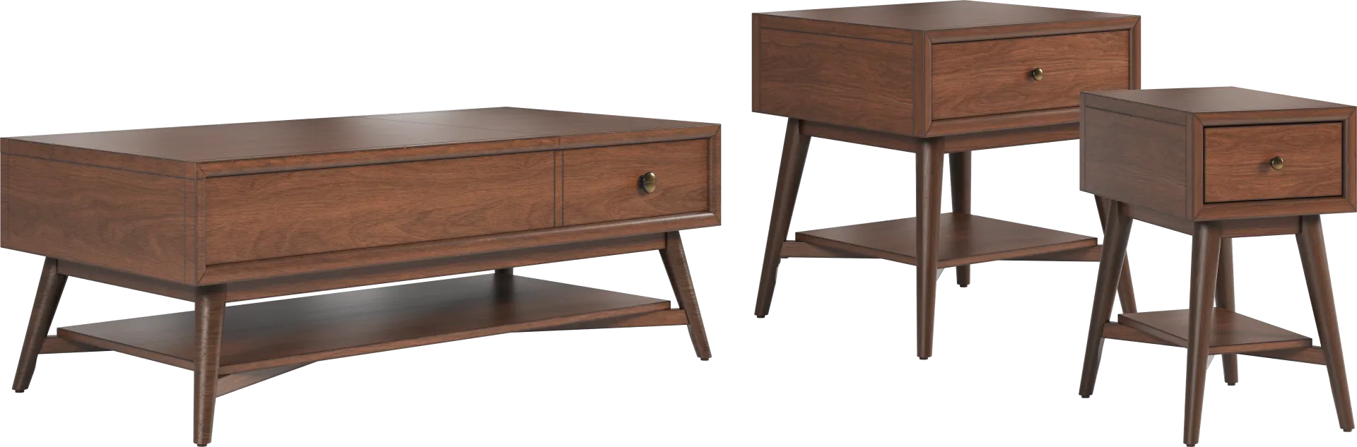 Greyson Brown Cherry Finish 3 Pc Table Set