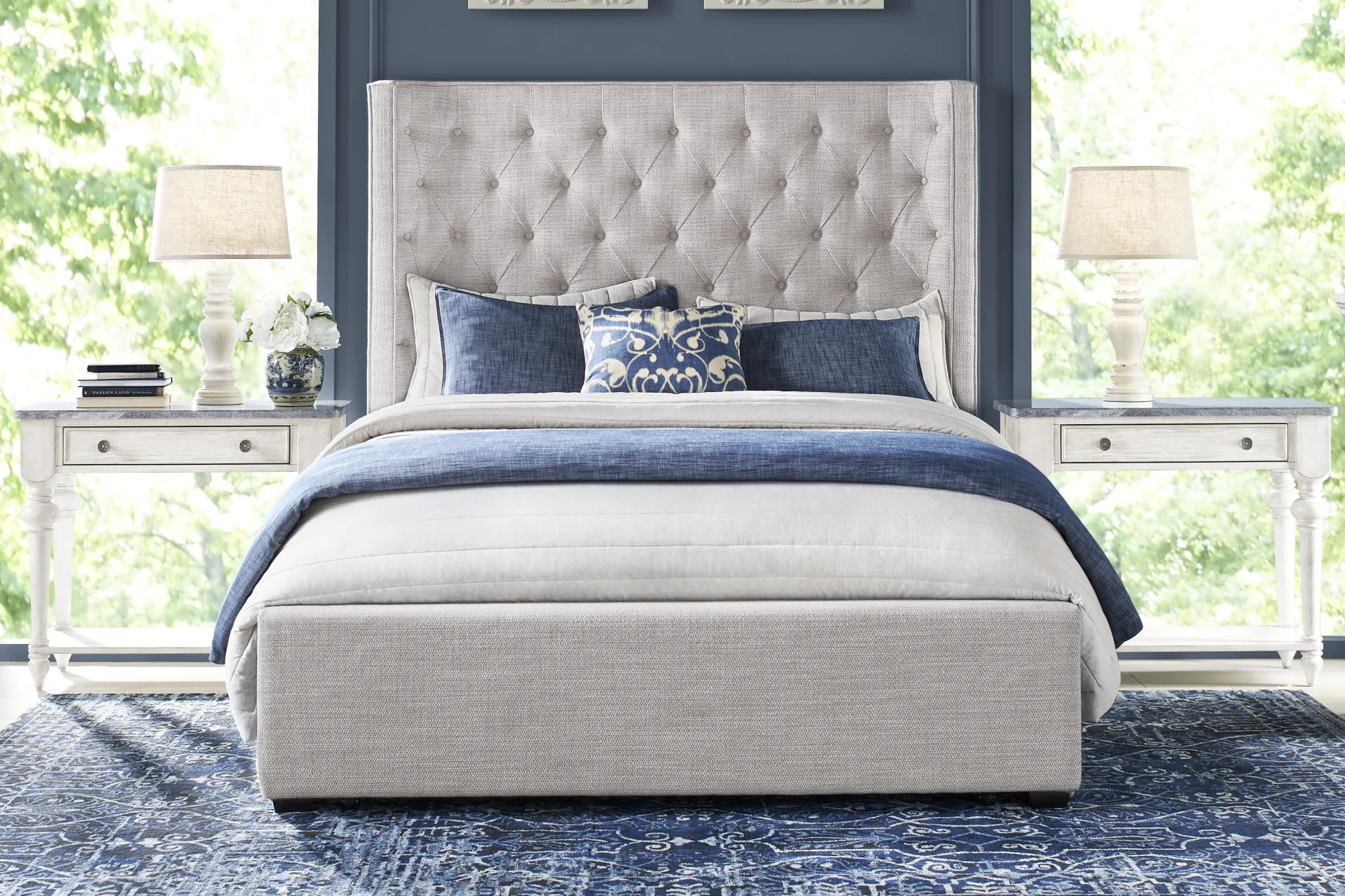 Landon Creek White 1 Drawer Leg Nightstand - Image 1