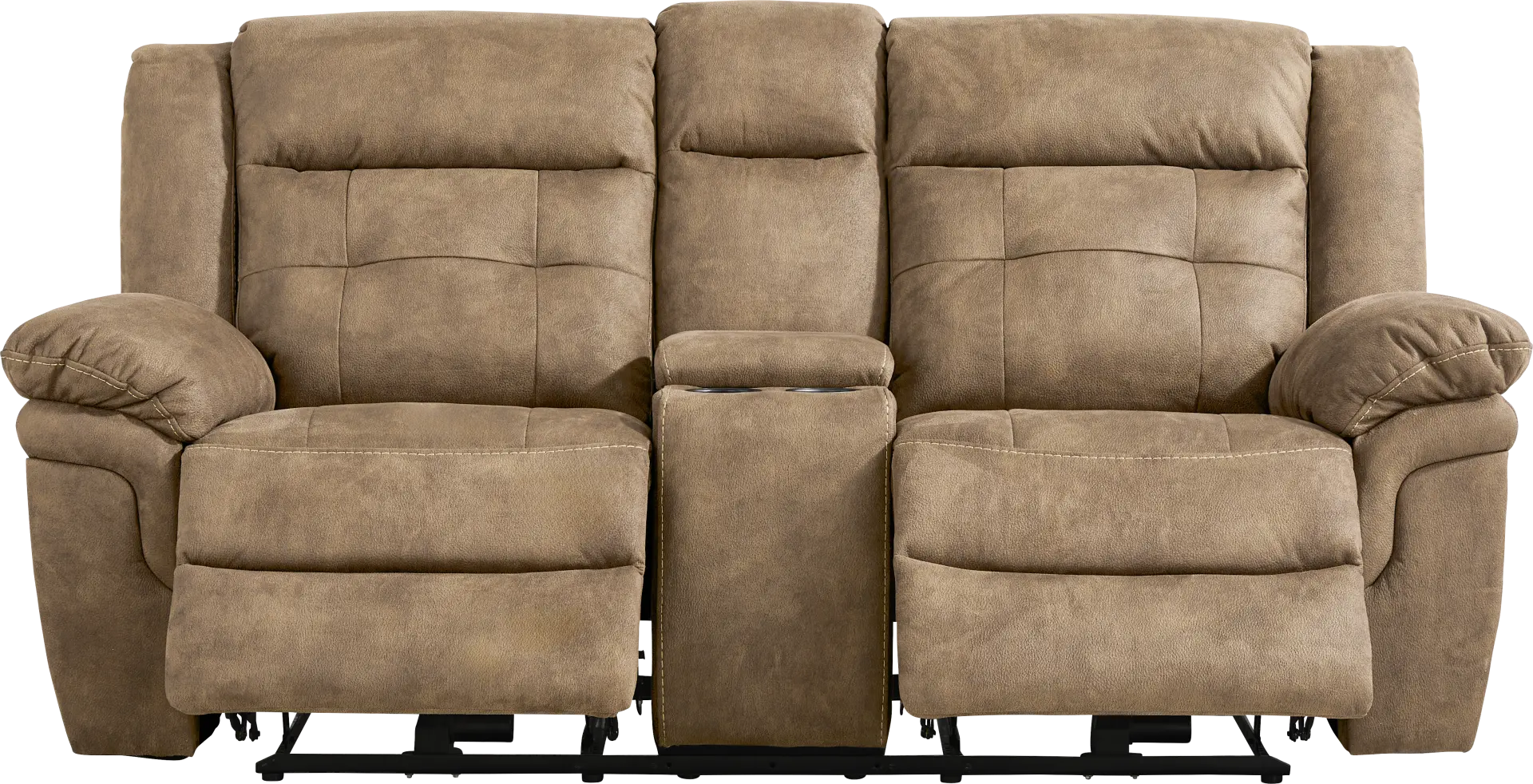 Hartford Brown Power Reclining Console Loveseat