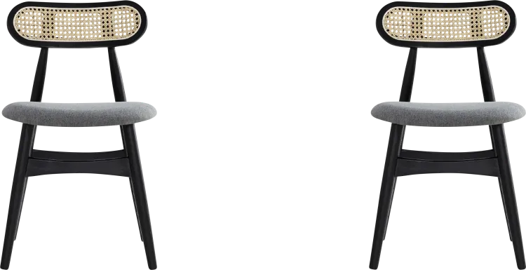 Crowex Black Side Chair, Set of 2