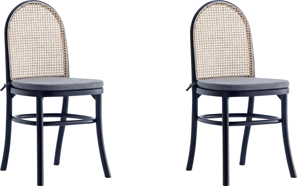 Fruitser Black Side Chair, Set of 2