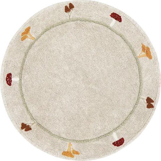 Kids Chanterelle Natural 4'7 Machine Washable Round Rug - Image 1