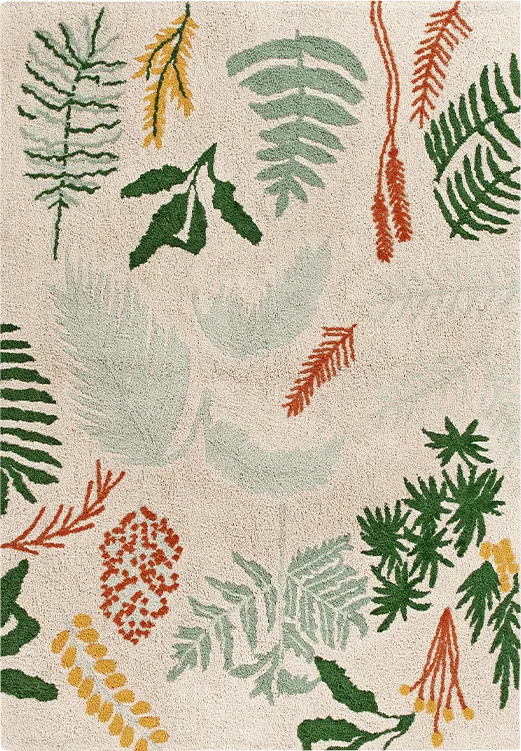 Kids Botanic Plants Multi 6'7 x 9'10 Machine Washable Rug - Thumbnail - Image 1