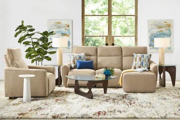 Tremont Sand 6 Pc Power Reclining Sectional Living Room