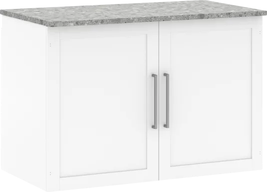 Smartwaven White and Gray Storage Cabinet