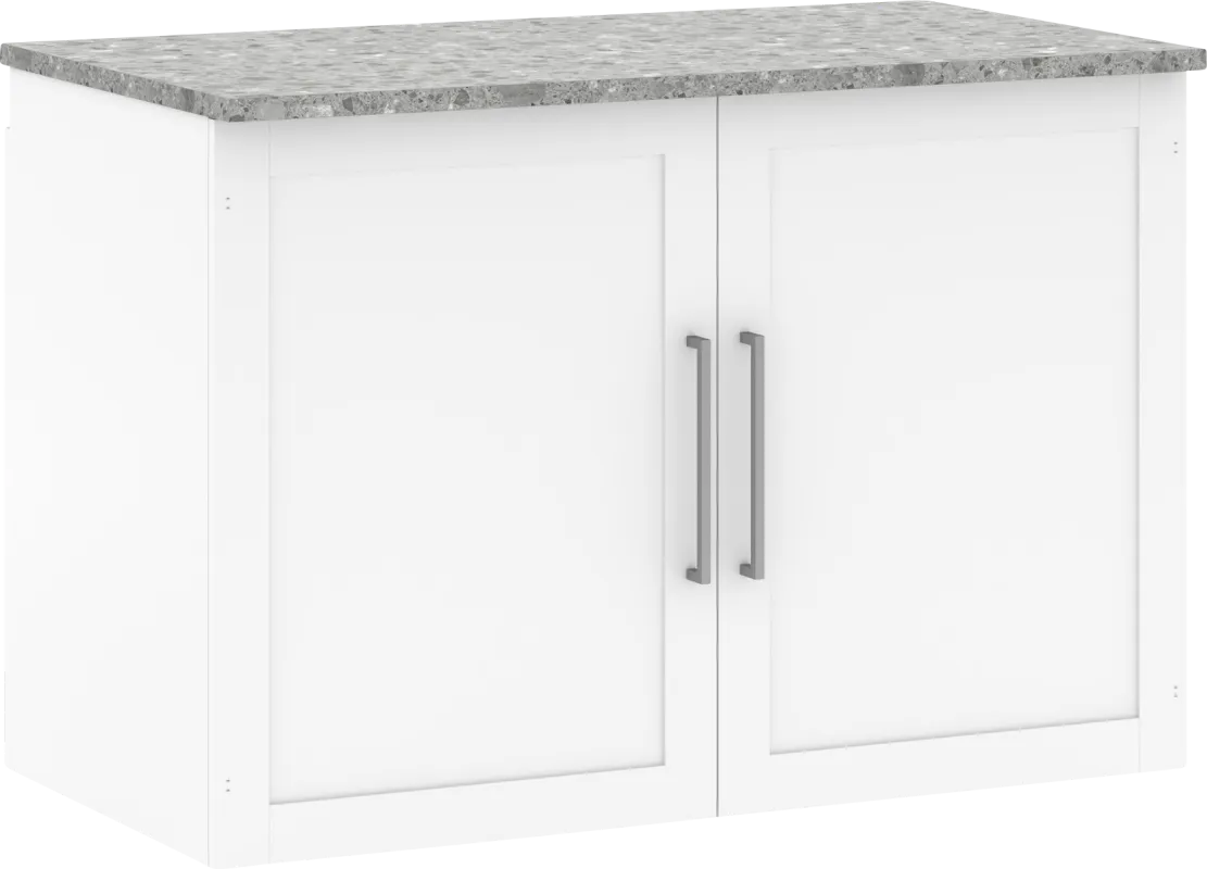 Smartwaven White and Gray Storage Cabinet