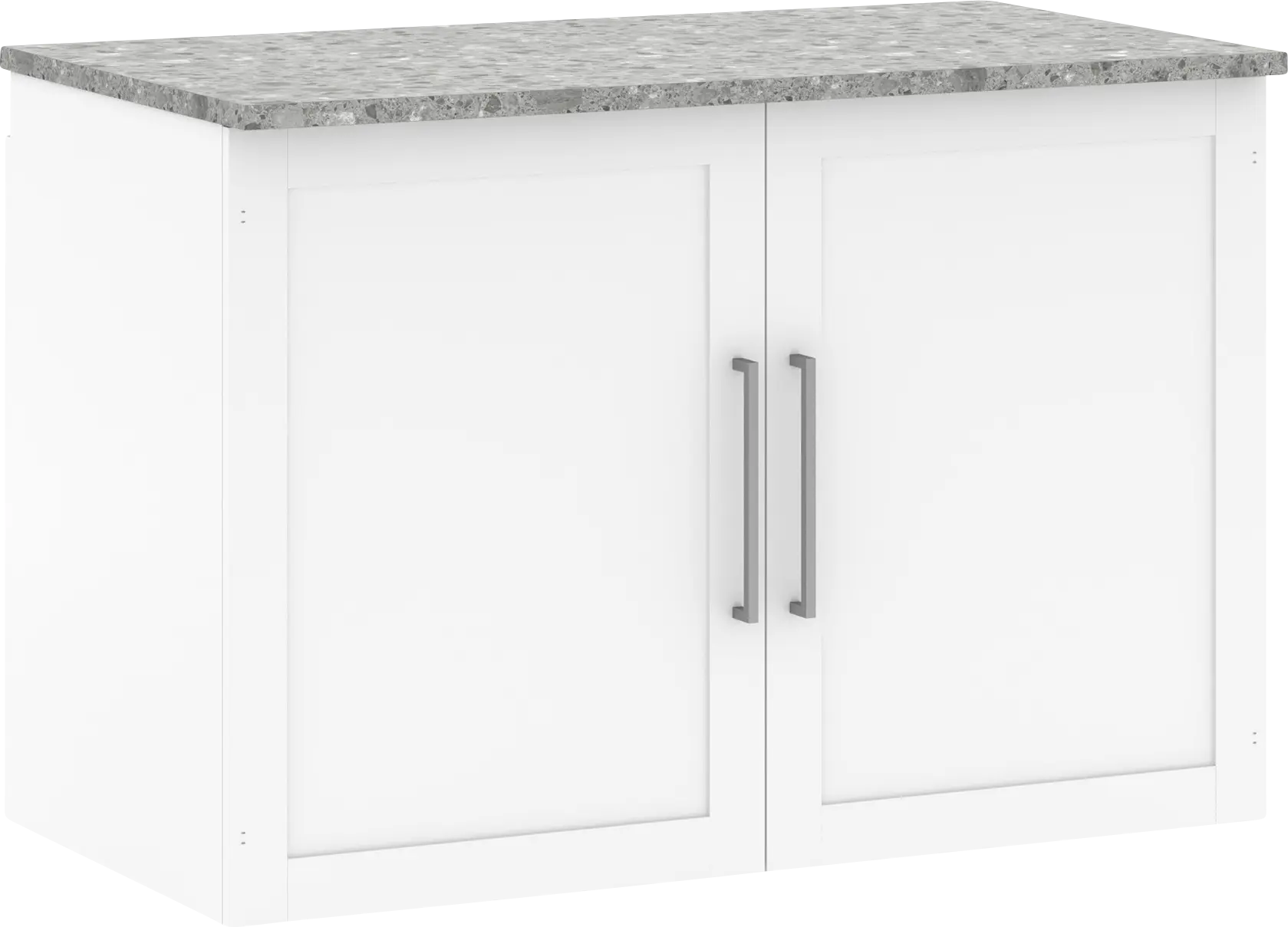 Smartwaven White and Gray Storage Cabinet