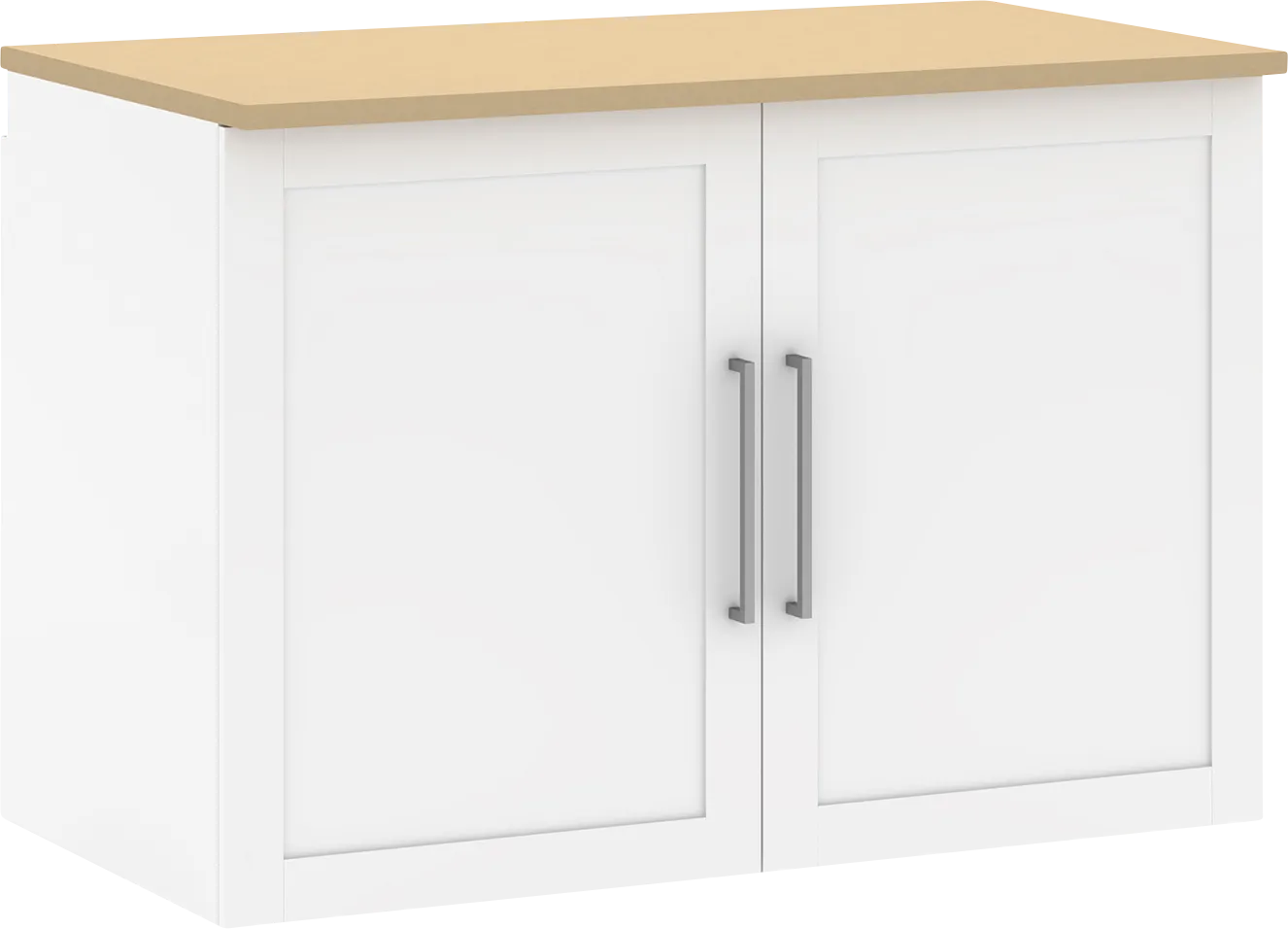 Smartwaven White and Brown Storage Cabinet - Thumbnail - Image 1