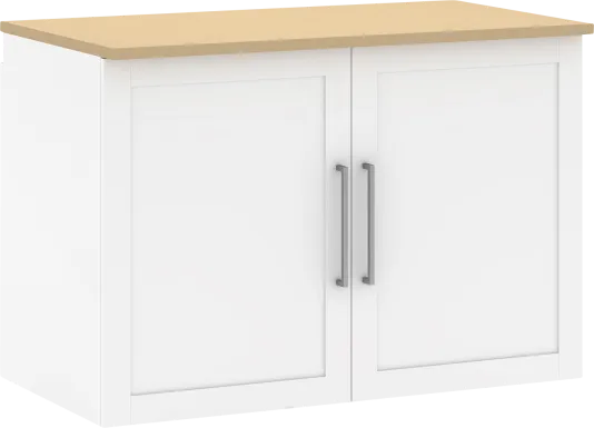 Smartwaven White and Brown Storage Cabinet