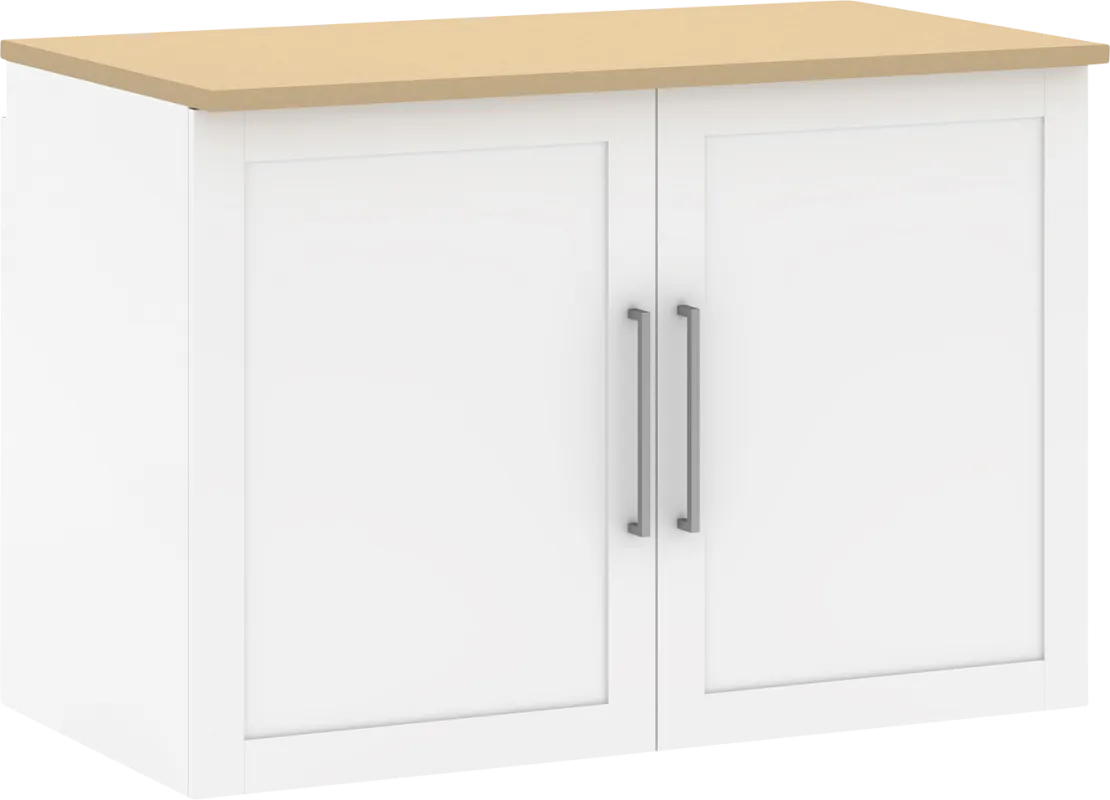 Smartwaven White and Brown Storage Cabinet