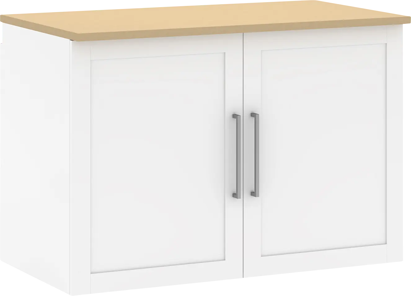 Smartwaven White and Brown Storage Cabinet