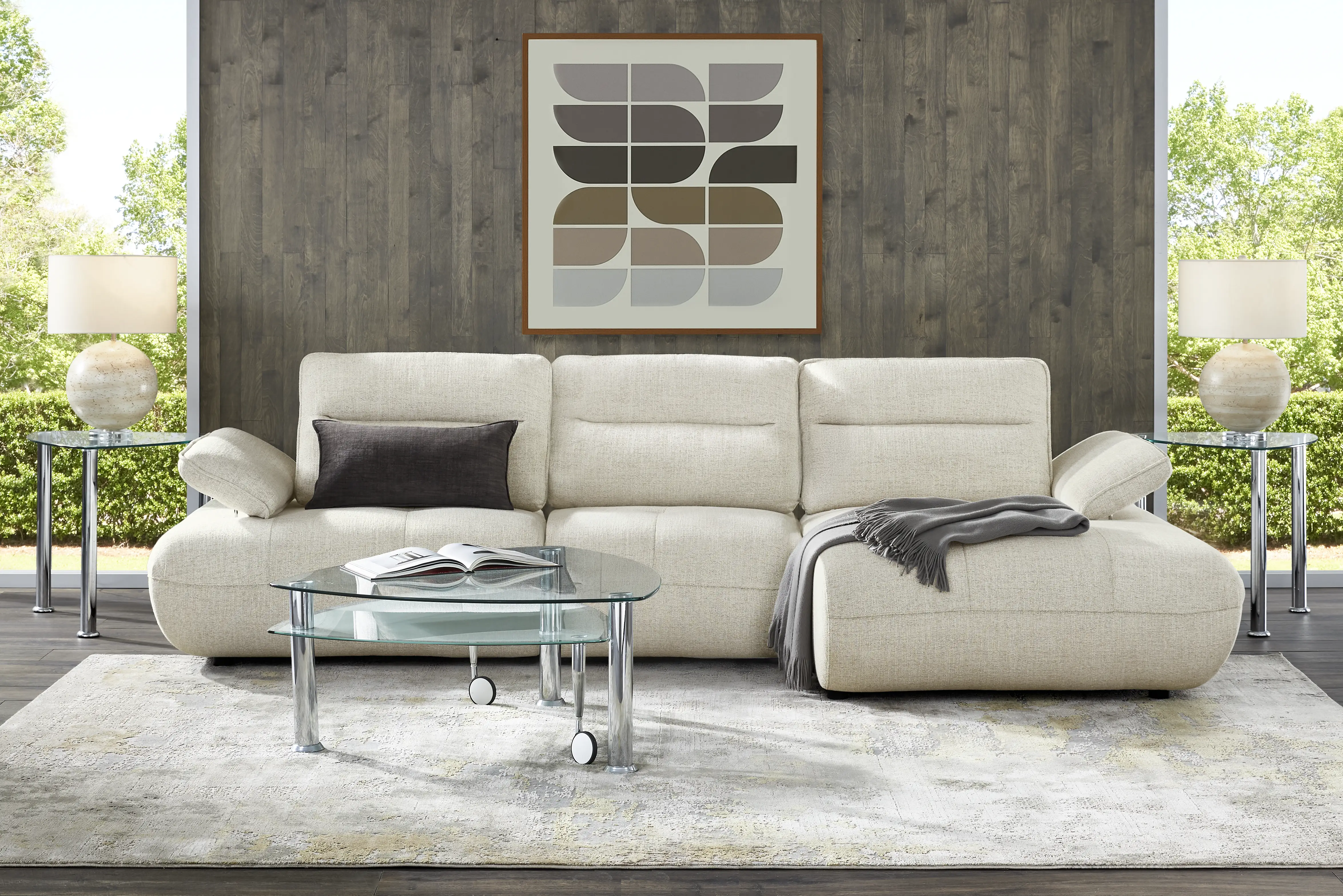 Olympia Linen Chaise Sofa