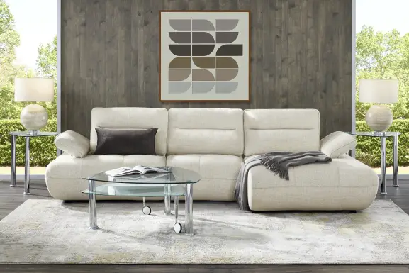 Olympia Linen Chaise Sofa