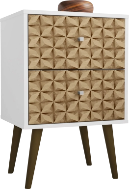 Wavefruit White Nightstand