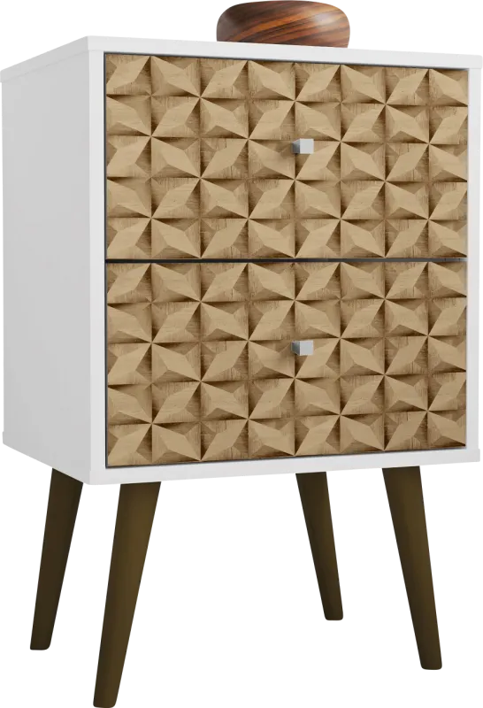 Wavefruit White Nightstand