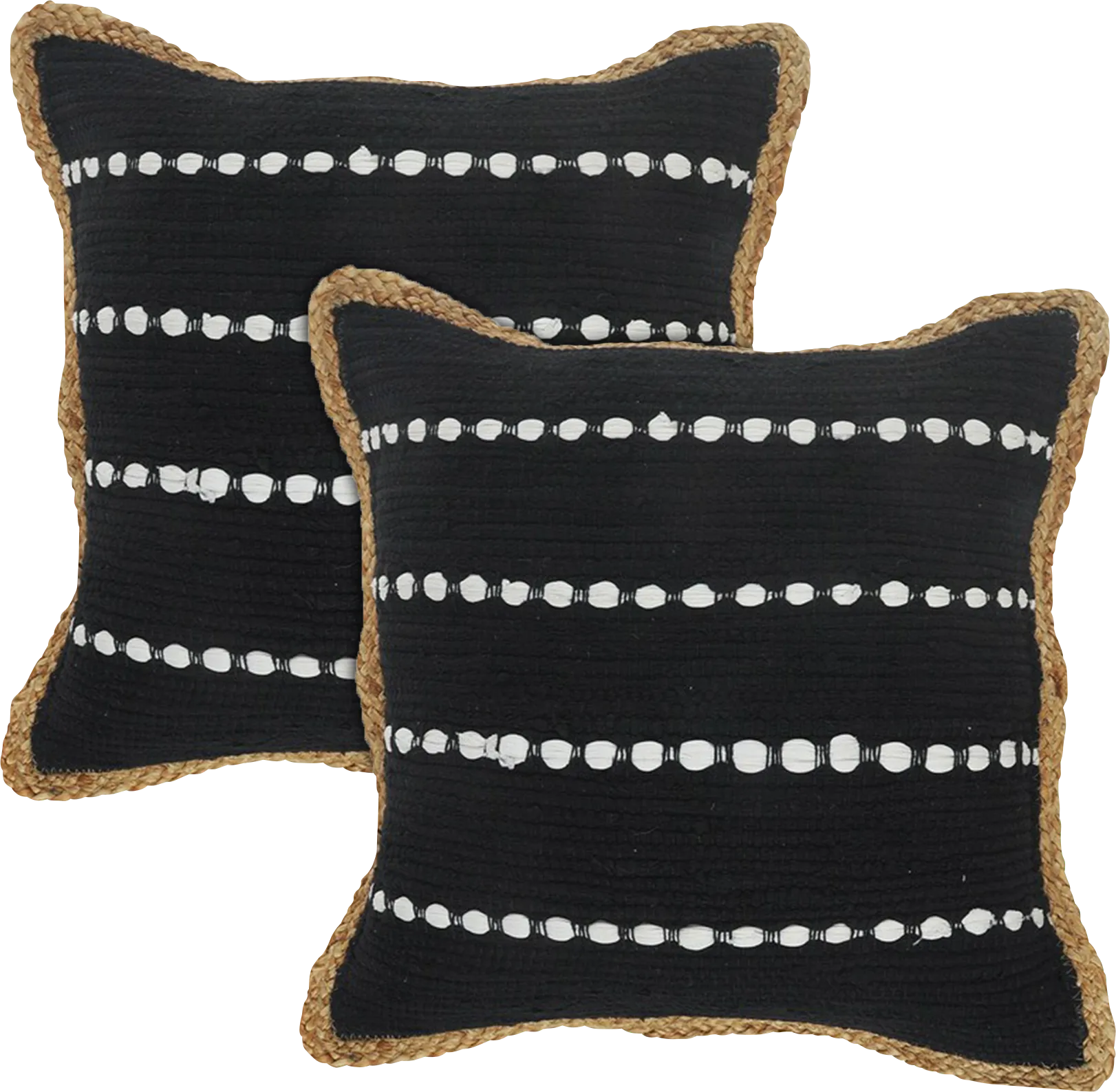 Hudsby Black Pillow, Set of 2 - Thumbnail - Image 1