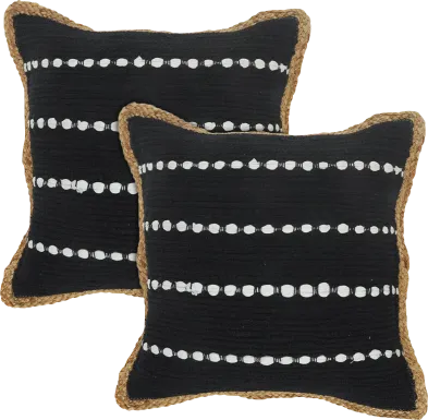 Hudsby Black Pillow, Set of 2