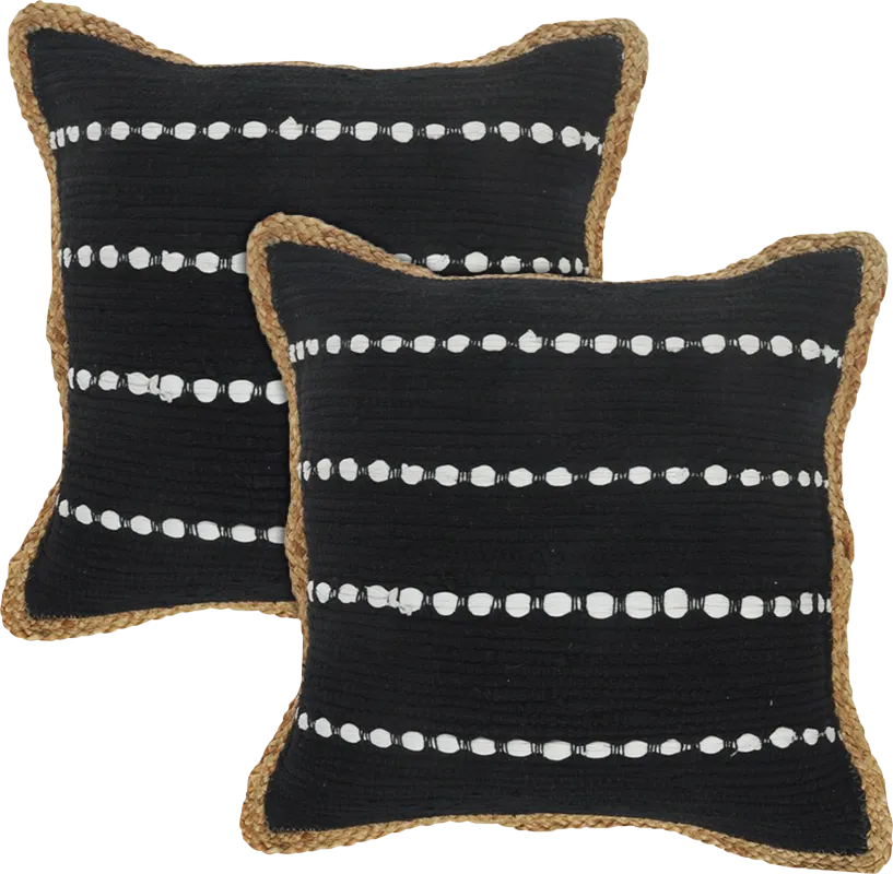 Hudsby Black Pillow, Set of 2