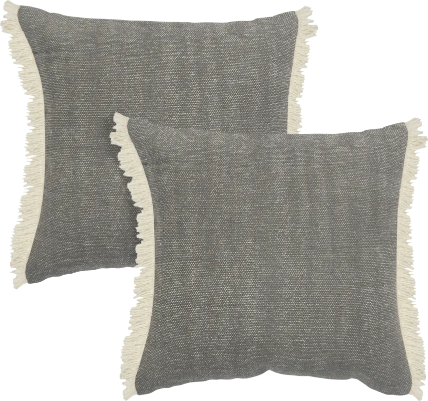 Laspelan Gray Throw Pillow, Set of 2
