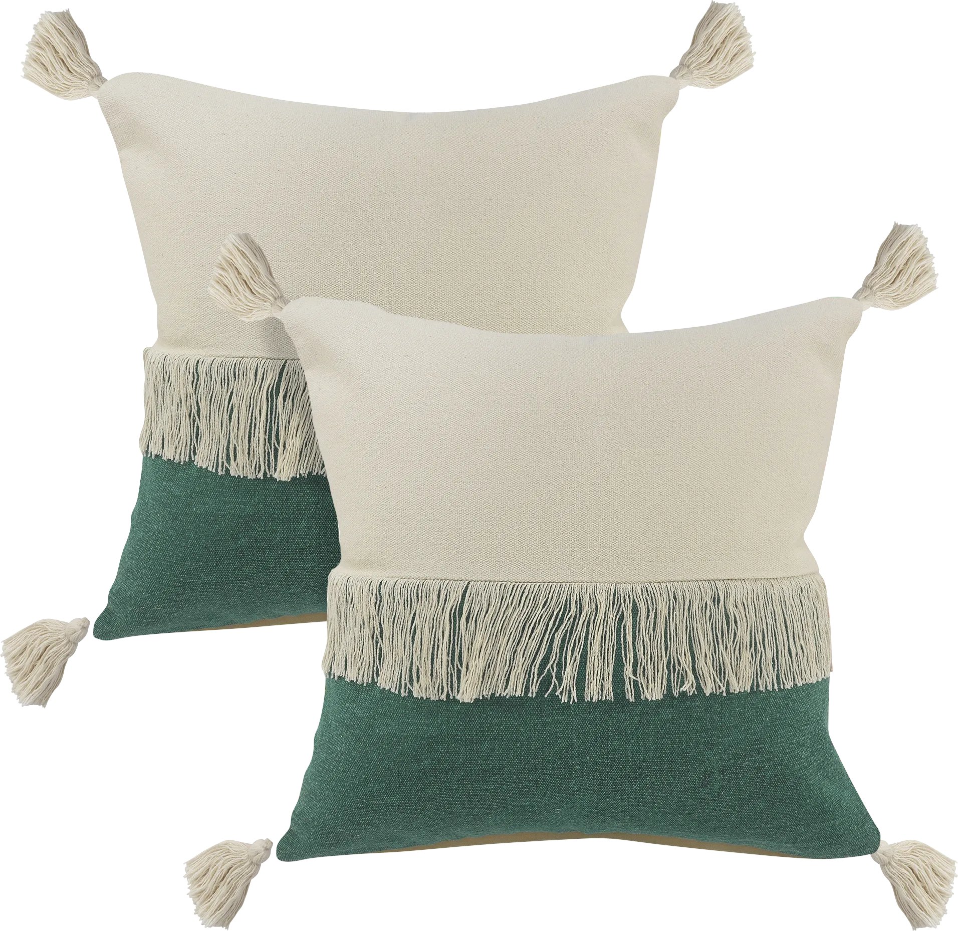 Isaam Cream/Green Pillow, Set of 2 - Thumbnail - Image 1
