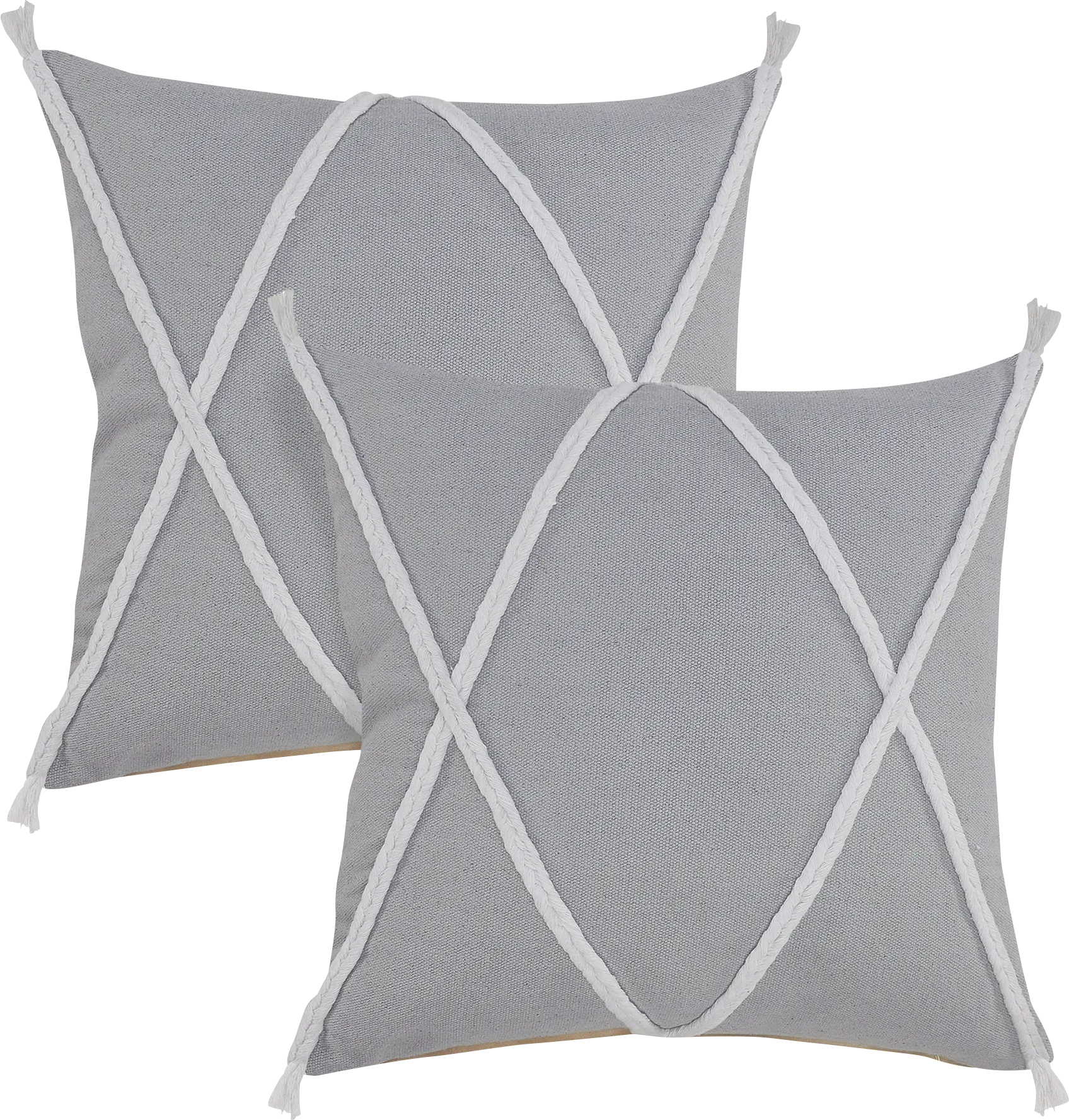 Moosha Gray Pillow, Set of 2 - Thumbnail - Image 1