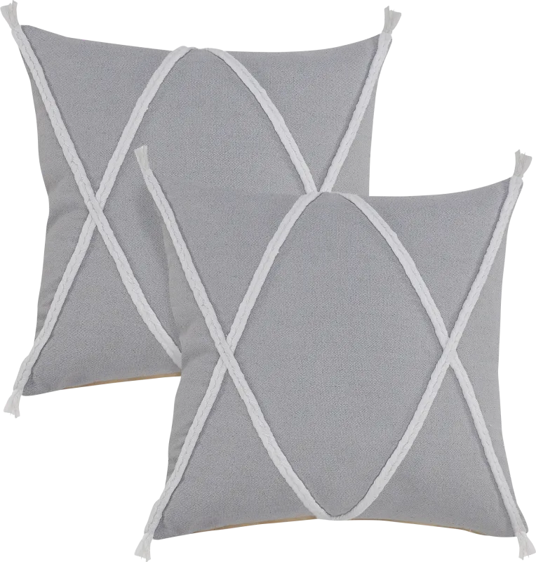 Moosha Gray Pillow, Set of 2