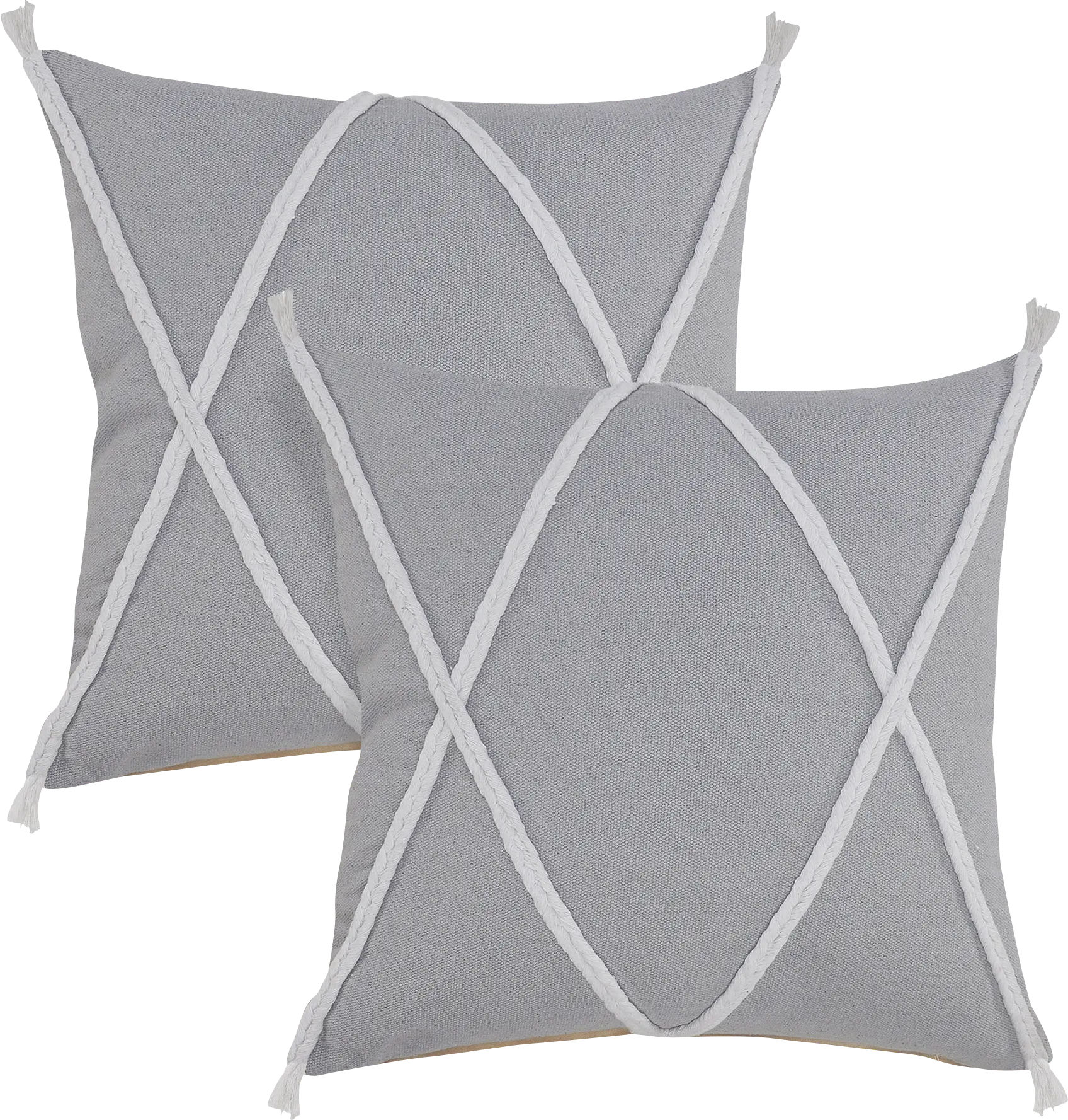 Moosha Gray Pillow, Set of 2