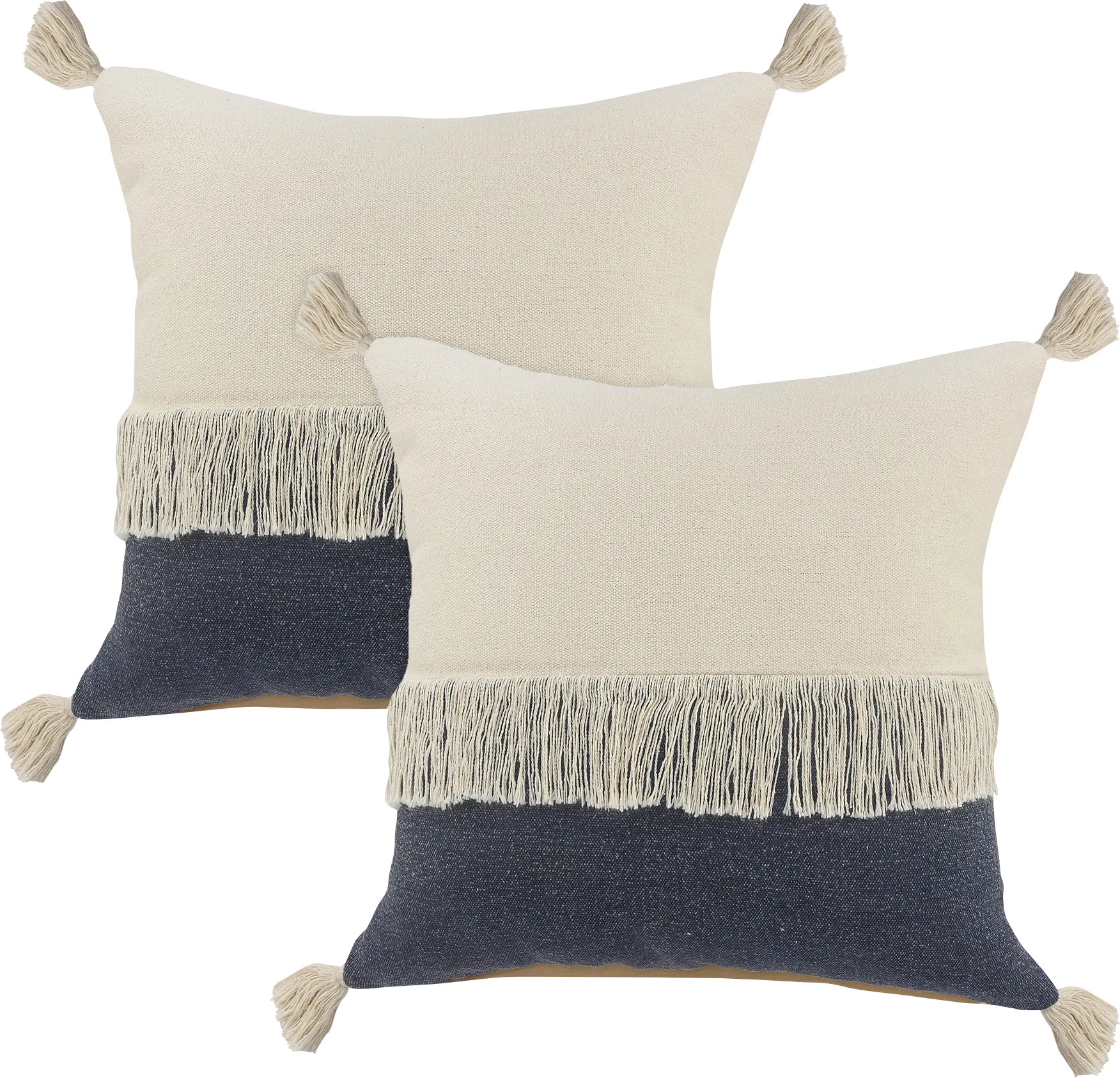 Isaam Cream/Navy Pillow, Set of 2