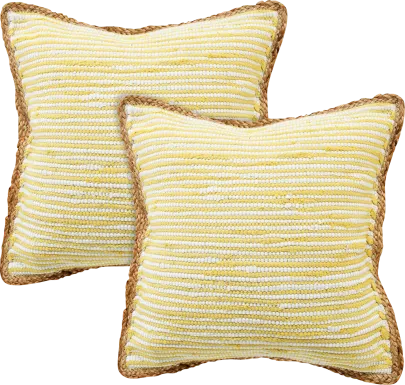 Wihara Yellow Pillow, Set of 2