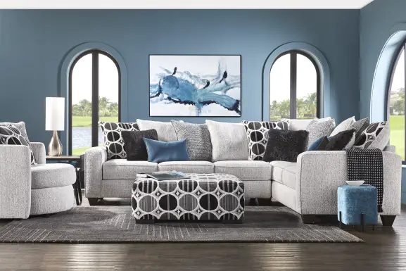 Benton Place Gray 3 Pc Sectional Living Room