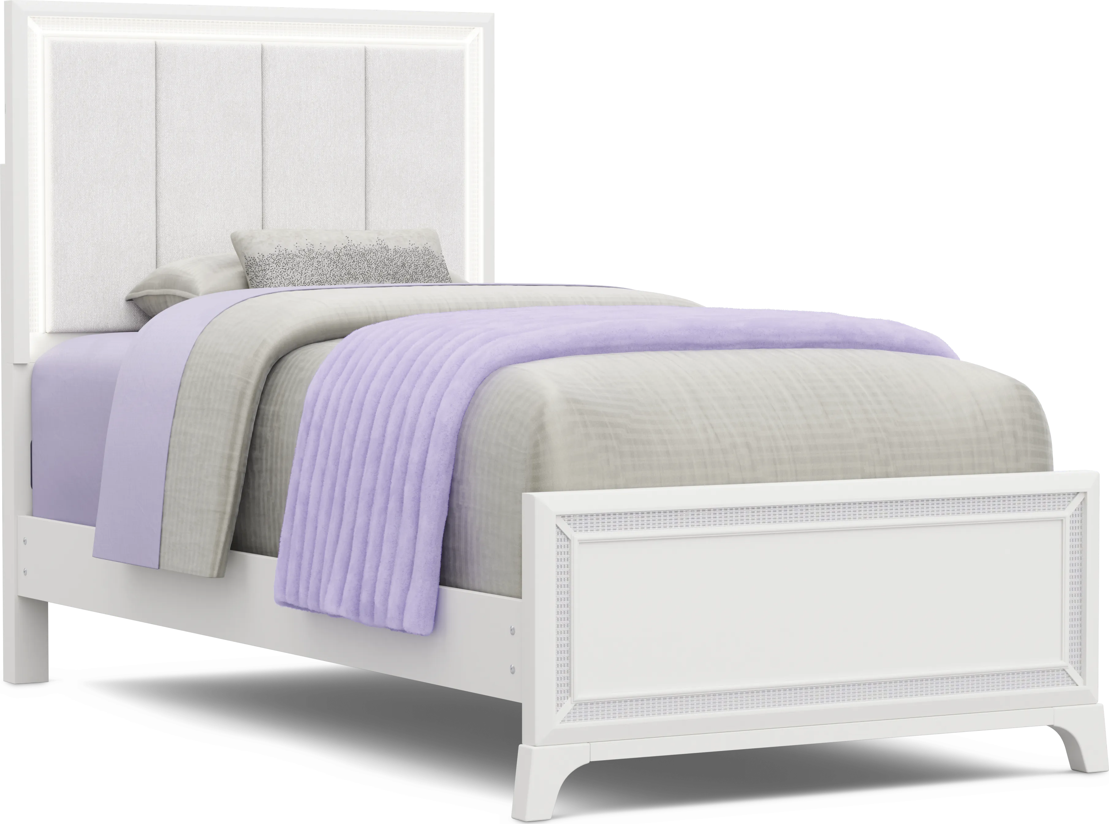 Kids Alyssa White Twin Lighted Bedroom - Thumbnail - Image 2