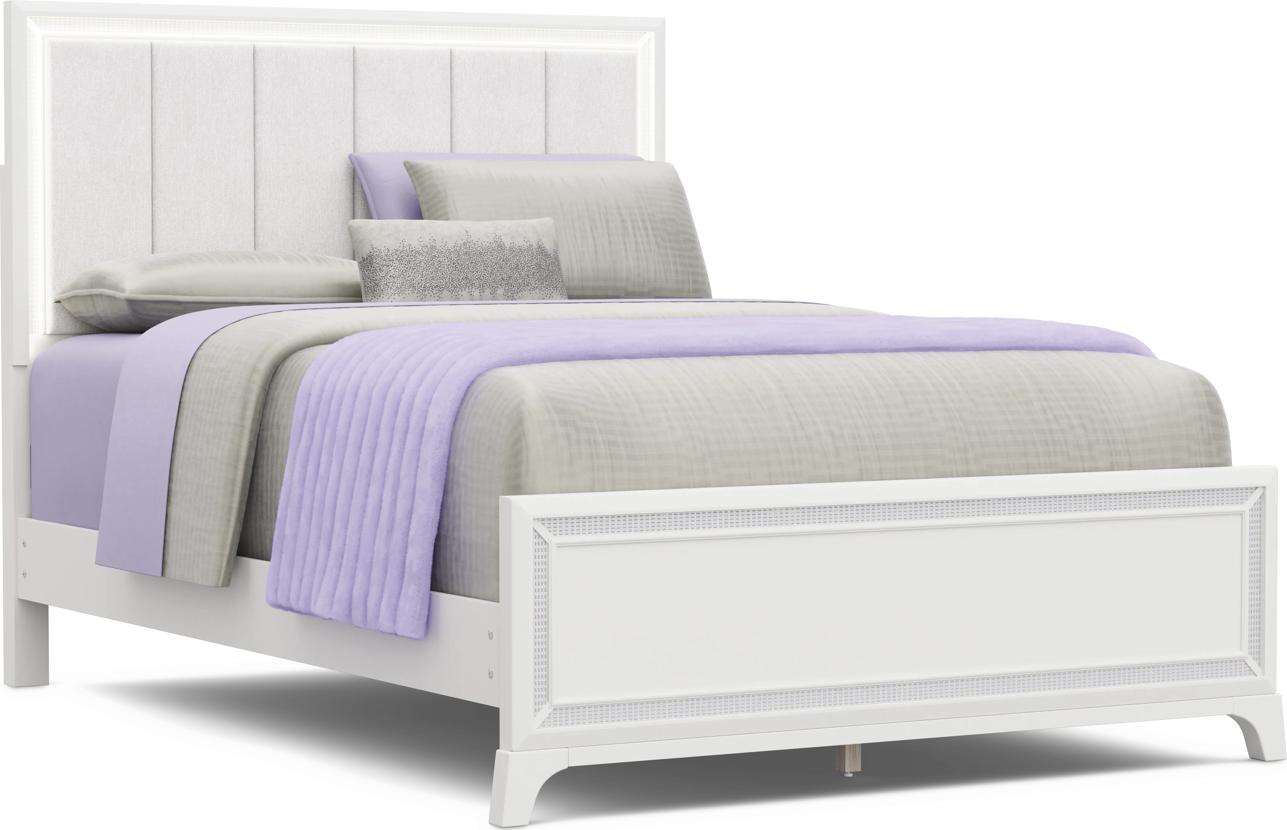 Kids Alyssa White Full Lighted Bedroom - Thumbnail - Image 2