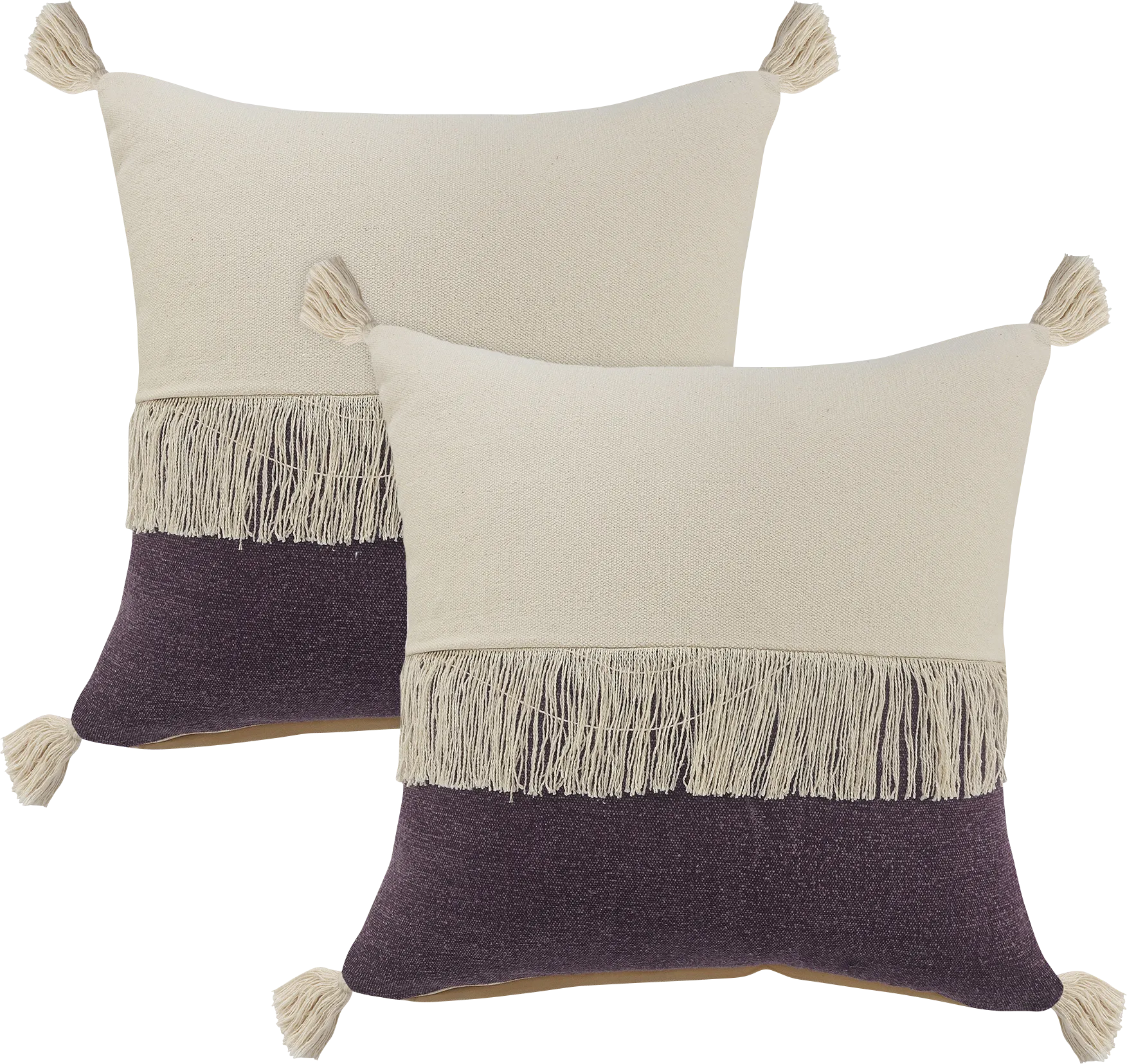 Isaam Cream/Purple Pillow, Set of 2 - Image 1
