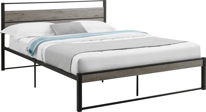 Zeusaid Gray Queen Bed